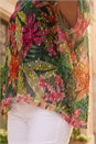 Pink Floral Print Mesh Overlay Top, Image 4 of 4
