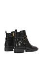 Black XY LONDON Black 'Mollie' Ankle Boots Buckle Strap Low Heel Chelsea, Image 4 of 7