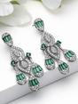 Green AVANT-GARDE PARIS Green Geometric Chandelier Statement Earrings, Image 3 of 3