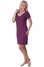 Purple Floral Dot Print Cotton Nightdress, Image 4 of 5