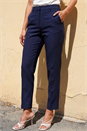 Navy  Short Slim Leg Trouser, Image 2 of 4