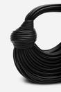 Black Blossom Curved Metallic Shoulder Bag, Image 4 of 6