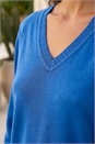 Royal Blue Petite V-Neck Knit Jumper , Image 4 of 4