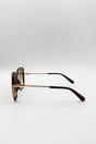 Brown Oversized Square Sunglasses In Tortoiseshell, Image 4 of 4
