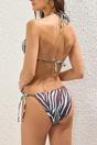 Multi Triangle Bikini Top with Halterneck Tie and Ring Detail, Image 4 of 4