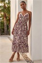 Chocolate Petite Abstract Crochet Trim Dress, Image 3 of 4