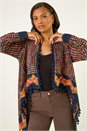 Navy  Ombre Tassle Cardigan, Image 4 of 5
