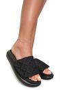 Black iKrush Black Josie Flatform Sandals, Image 6 of 8