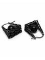Black Geometric Frame Drop Earrings, Image 2 of 3