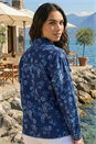 Indigo Floral Print Pocket Jacket, Image 3 of 4