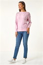 Light Pink Sparkly Diamante Knit Jumper, Image 2 of 5