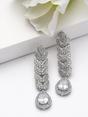 Silver AVANT-GARDE PARIS Silver Leaf Cascade Teardrop Statement Earrings, Image 3 of 3