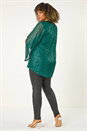 Forest  Curve Sequin Flared Sleeve Top, Image 3 of 5