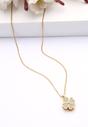 Gold Golden Clover Sparkle Floral Pendant., Image 2 of 5