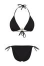 Black Triangle Bikini Set with Star Detail and Tie Side Bottom, Image 3 of 4