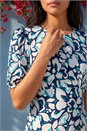 Navy  Petite Floral Stretch Midi Dress, Image 4 of 4