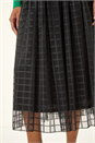 Black Geometric Mesh Overlay Skirt, Image 5 of 7