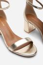 Gold Where's That From Gold Beacon Ankle Strap Block Heel Sandals, Image 5 of 6