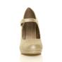 Gold AJVANI Gold High Heel Mary Jane Court Shoes, Image 6 of 6