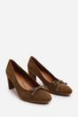 Khaki 'Primrose' Block Heel Court Shoe, Image 4 of 6