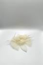 Cream Rosette Bow Fascinator in Cream, Image 2 of 2