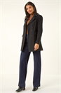 Black Double Breasted Smart Coat , Image 2 of 5