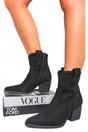 Black iKrush Black Laura Suede Cowboy Ankle Length Boots, Image 6 of 8