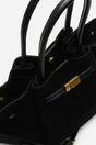 Black Where's That From Black 'Dove' Suede Handheld Tote Bag, Image 2 of 6