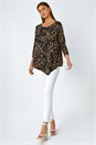Natural Leaf Asymmetric Layer Stretch Top, Image 2 of 5