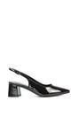 Black 'Devon' Court Shoe Block Heels With Slingback, Image 1 of 6