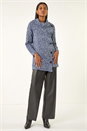 Blue Roll Neck Button Detail Jumper, Image 2 of 5