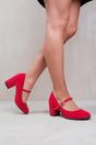 Red 'Araceli' Block Heel Mary Jane Pumps, Image 1 of 2
