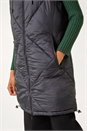 Black Longline Quilted Hooded Gilet , Image 5 of 6