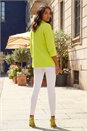 Lime Ruched 3/4 Sleeve  Stretch Blazer , Image 3 of 4