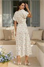 White Dusk Ditsy Broderie Midi Dress, Image 2 of 4