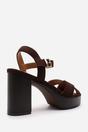 Dark Brown 'Yvette' Cross Over Platform Sandals, Image 6 of 7