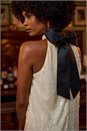 Cream  Sequin Bow Back Dress, Image 1 of 6