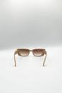 Khaki SVNX Khaki Rectangle Cateye Side Detail Sunglasses In Khaki, Image 4 of 5