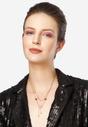 Gold Diva Double Layered Floral Tassel Chain Necklace, Image 4 of 5