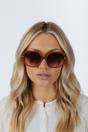 Brown Round Circle Sunglasses in Brown, Image 1 of 6