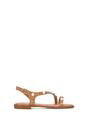 Nude XY LONDON Nude Flat Slingback Sandals With Studded Pearls, Image 1 of 6