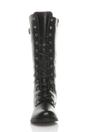Black Lace Up Calf Military Biker Boots, Image 6 of 6