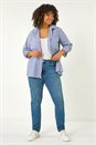 Blue Curve Dobby Spot Stripe Shirt, Image 4 of 5
