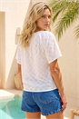 Ivory  Broderie Tie Front Top , Image 3 of 4