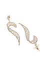 Gold Glittering Curve Earrings, Image 3 of 4