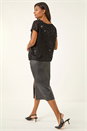 Black Sparkly Sequin Cut Out Top, Image 3 of 5