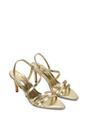 Gold XY LONDON Gold 'Theodora' Strappy Pointed Toe Stiletto Heel Sandal Shoes, Image 5 of 5