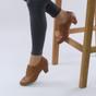 Tan AJVANI Tan Mid Heel Brogue Ankle Boots Shoe Boots, Image 5 of 6