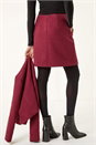 Wine Boucle Textured A-Line Skirt, Image 4 of 5