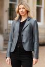 Grey Ashwood Leather Grey 'Angelica' Real Leather Two Button Blazer, Image 1 of 5